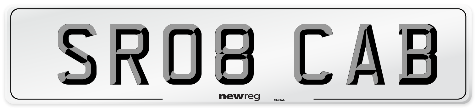 SR08 CAB Number Plate from New Reg